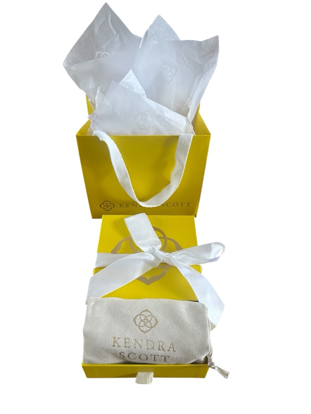Kendra Scott Yellow Gift Bag and Box Set
